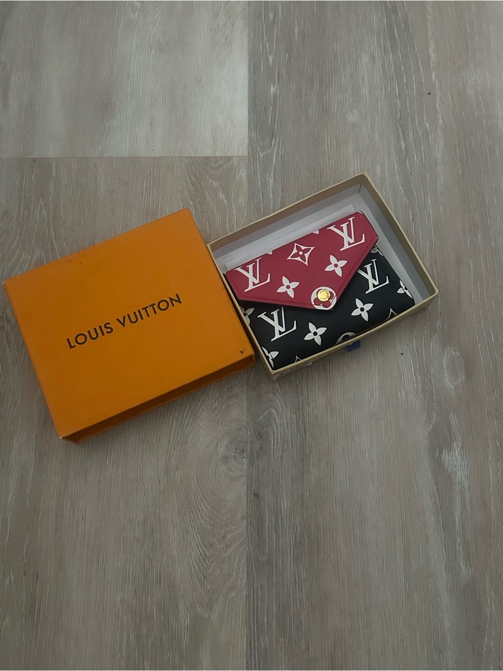 Designers Originals Black & Red Monogram Card Holder